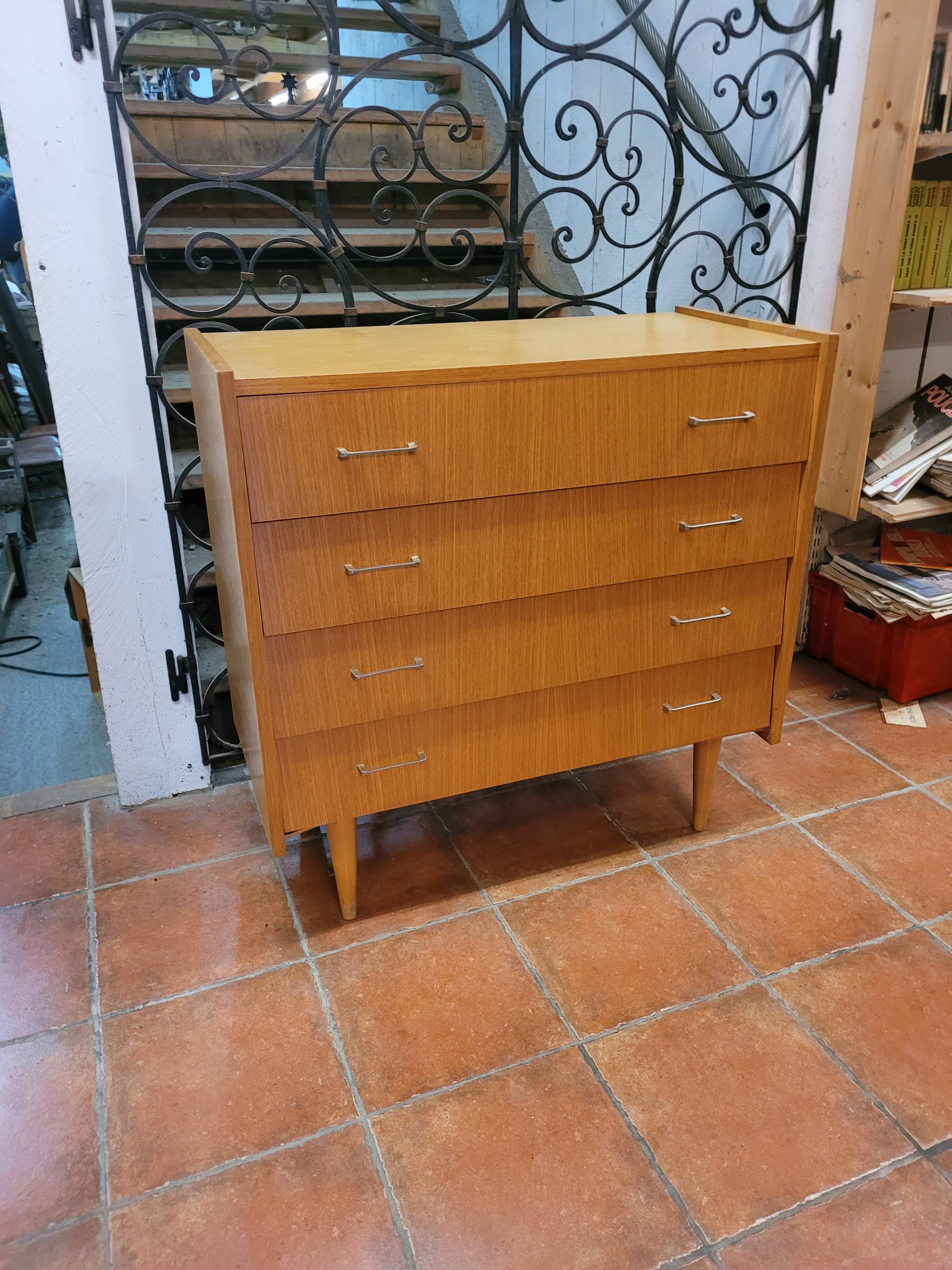Vintage oak chest of drawers from the 60s