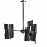 Vintage chrome steel pendant light, 1970s design