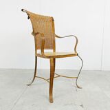 Vintage faux leather italian armchair, 1960s