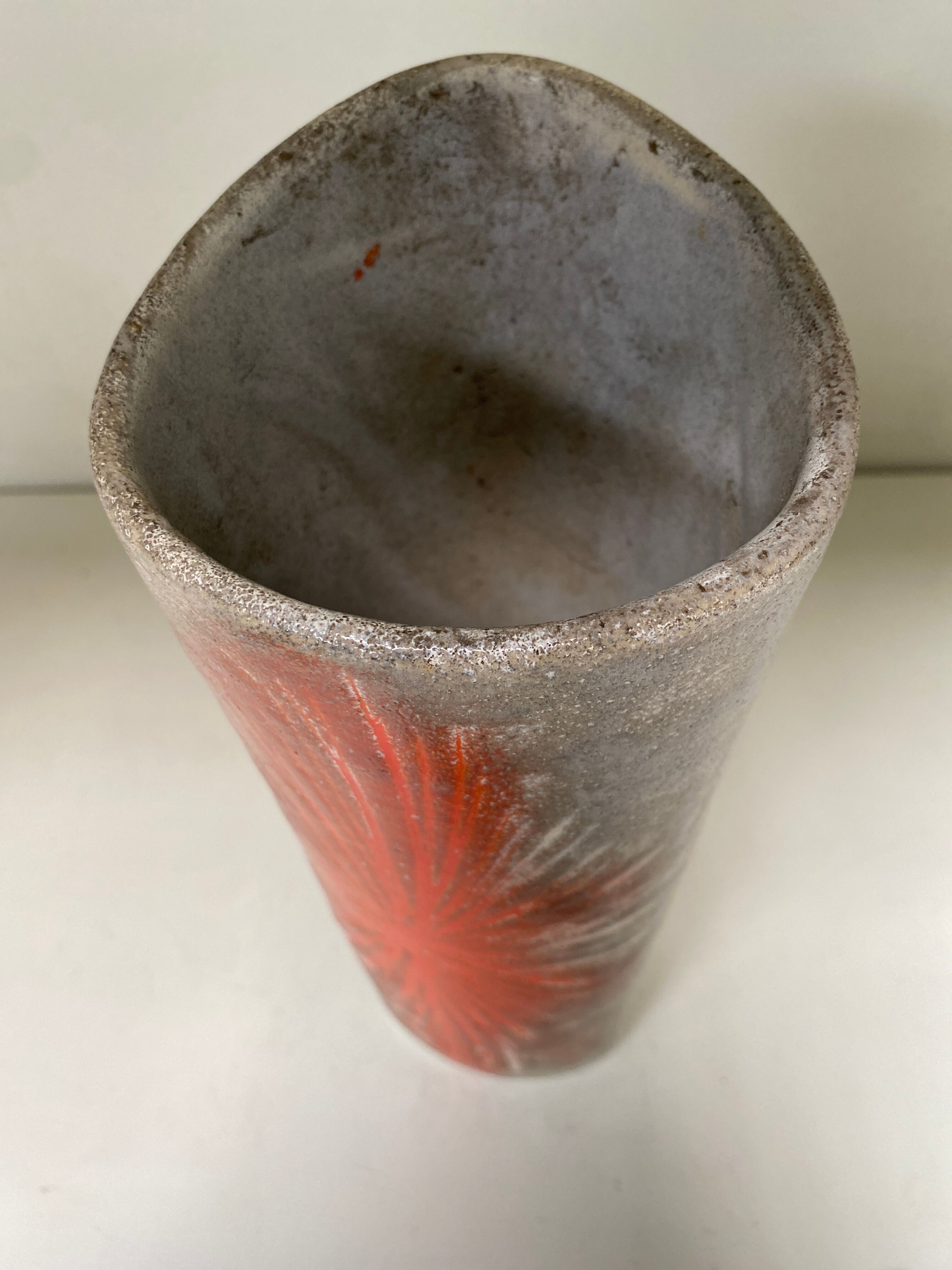 Flamed German ceramic vase