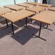 Set of 9 metal bistro table wood and formica