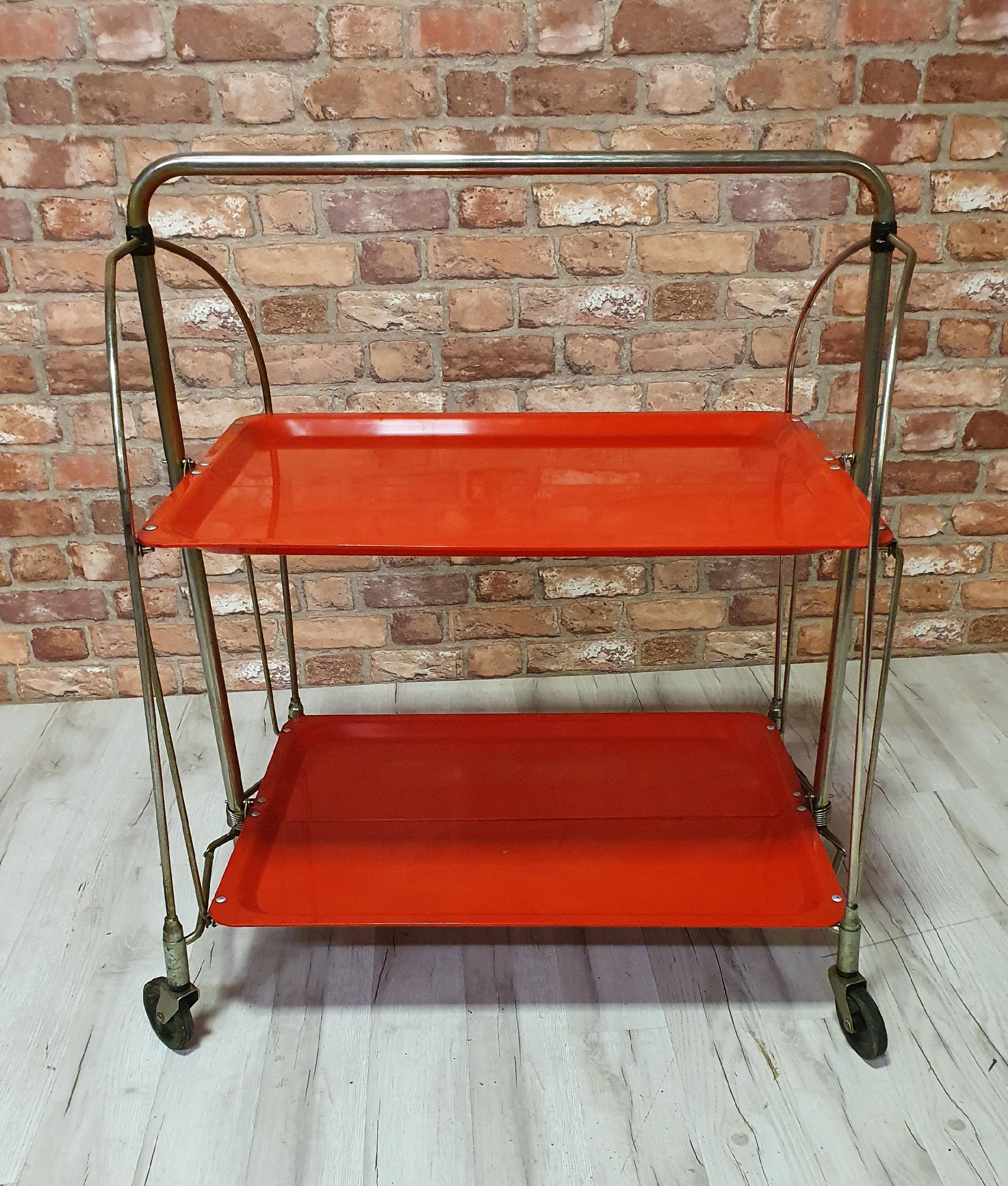 Foldable bar on wheels, Germany, 1970s Bremshey Dinett