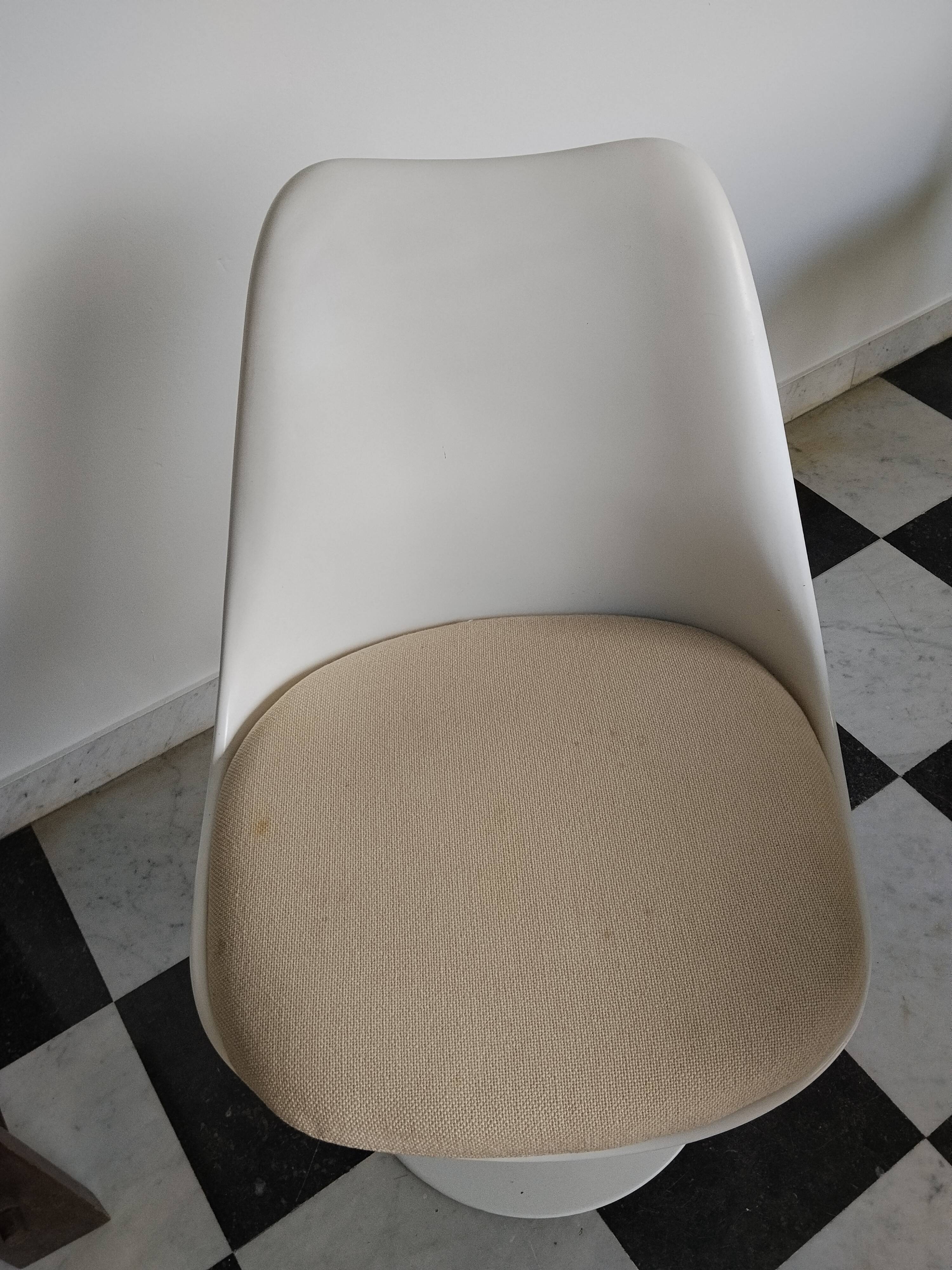 Knoll round table (marble) and 4 vintage chairs - 1970s