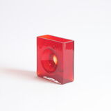 Diabolo red lens vase by Christian Tortu