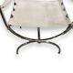 Maison Jansen Set of 4 armchairs Emperor Savonarola White leather and chromed metal