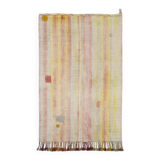 5x7 Pale Red & Yellow Striped Kilim Rug, 147x229Cm