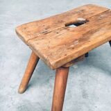 Folk Art Handmade Milk Stool, Late 1800s