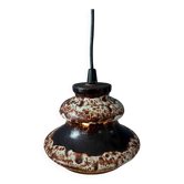 Brown and beige West Germany ceramic fat lava pendant lamp
