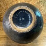 Primavera Art Deco vase, glazed stoneware with blue bird decoration by Marguerite Lehm.