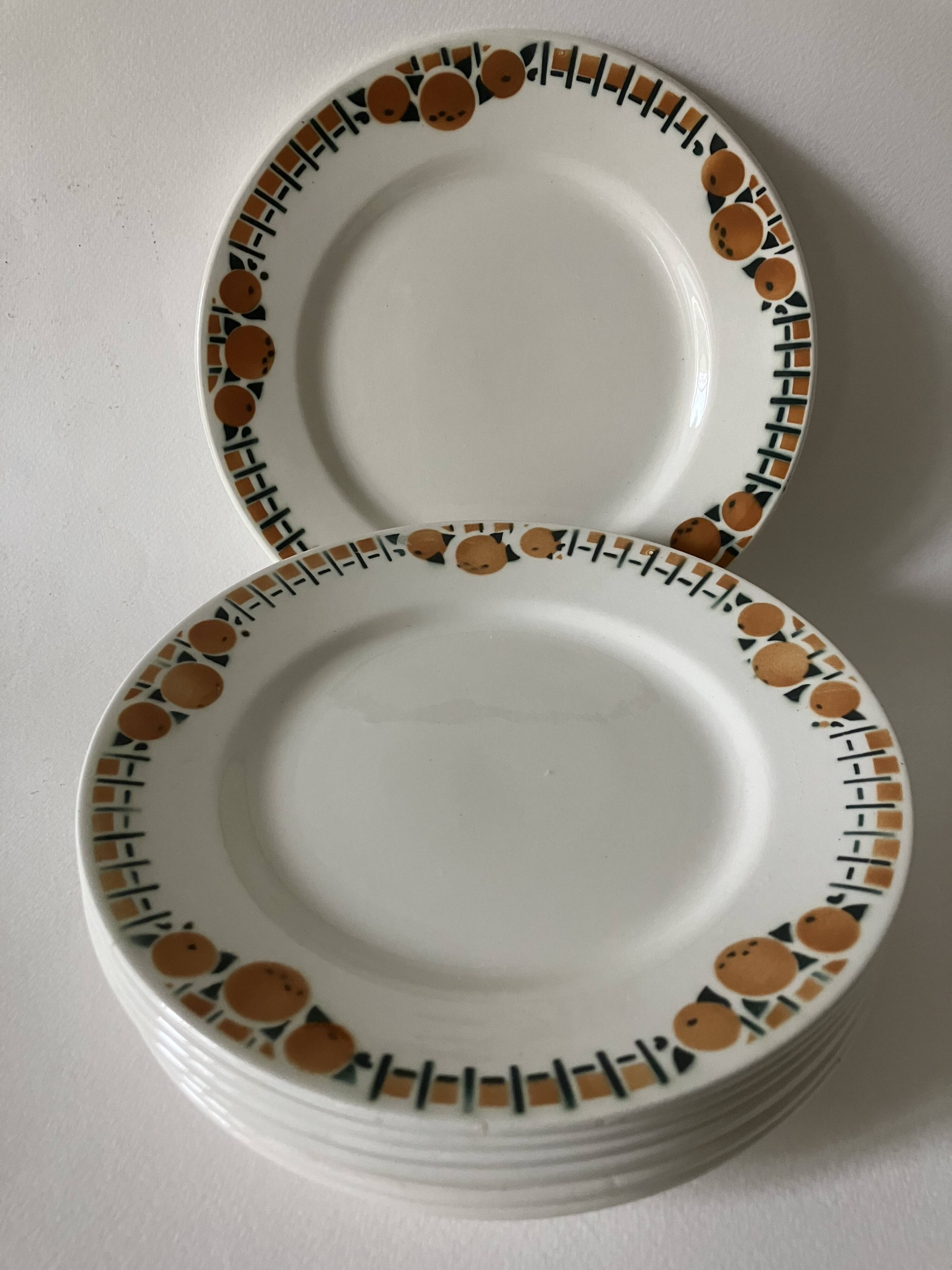 8 Saint Amand dessert plates, Cotentin service