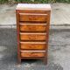 Art Deco chest of drawers in solid wood and tiles with 5 drawers, 1960s
