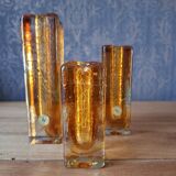 Amber glass soliflore vases 1970