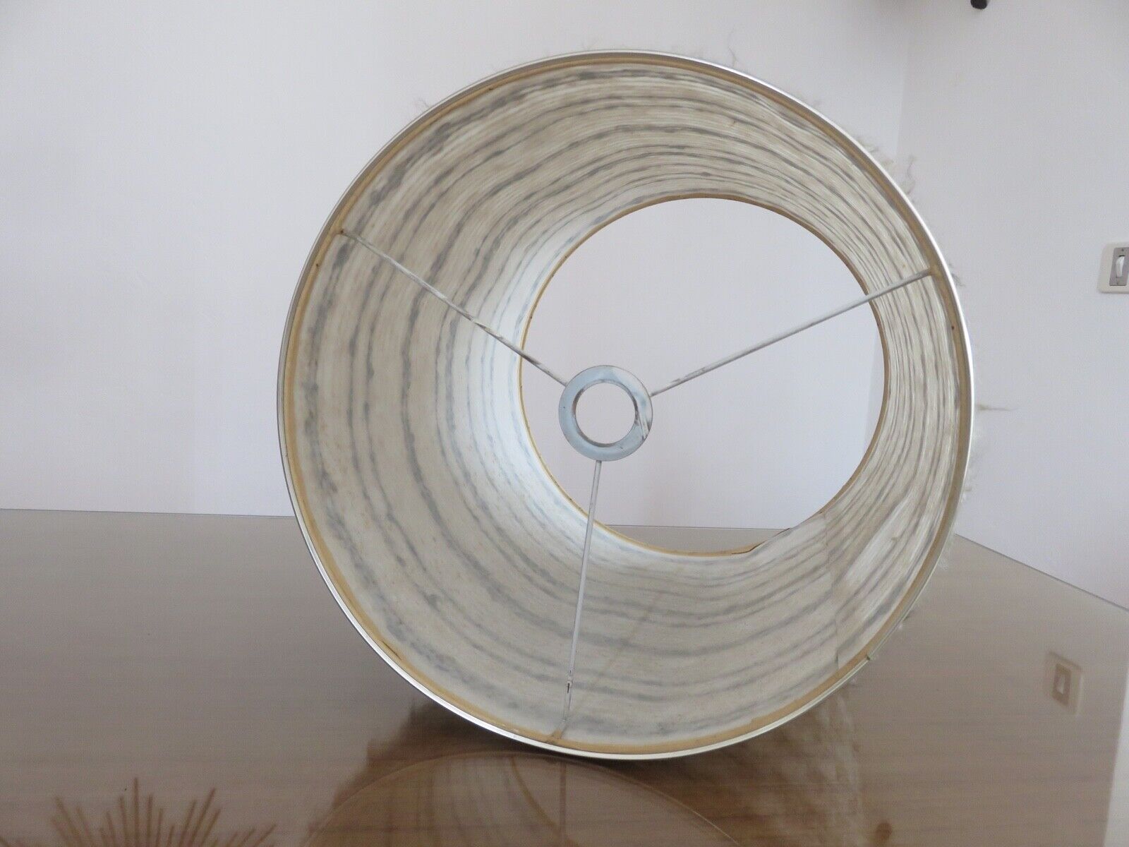 Brushed aluminum lamp and chrome aluminum typical 70s