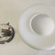 Plafonnier applique en verre blanc sablé diam. 30 cm– années 60/70
