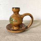 Ceramic thumb candle holder - floral decoration - Alsace