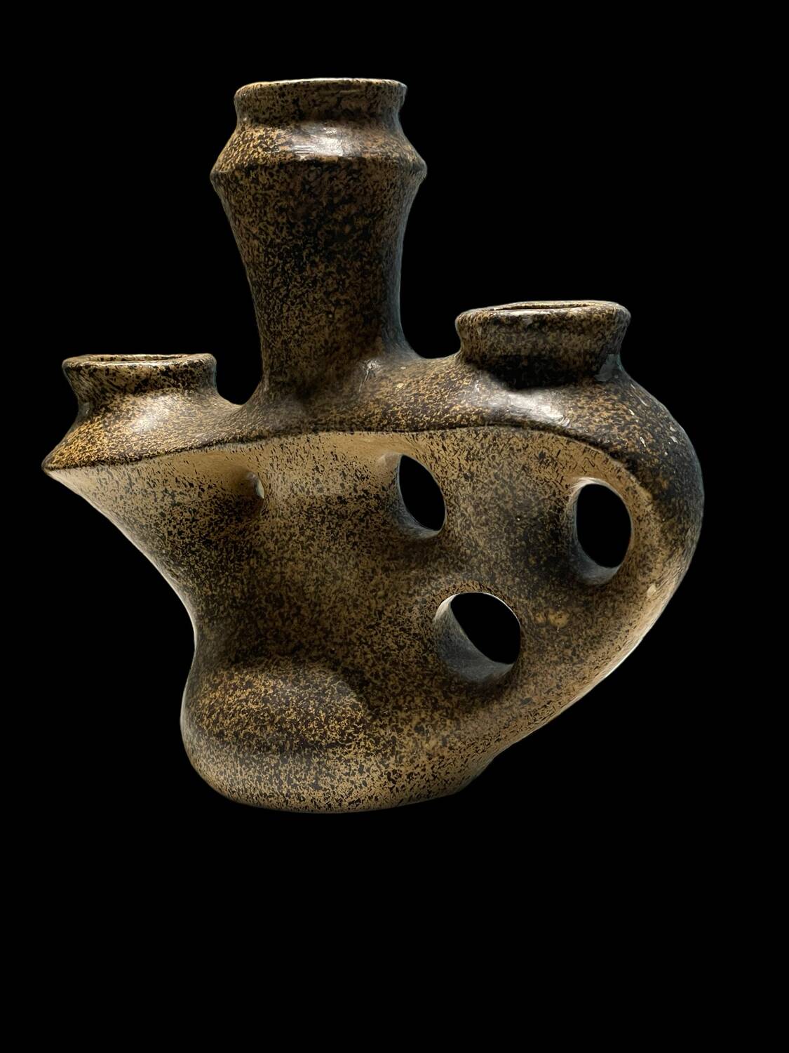 Ceramic candle holder from Quimper 1950 signed