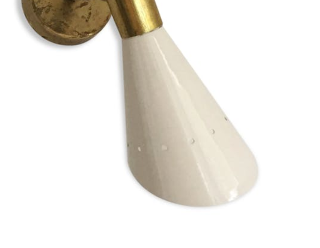 Pair of sconces wall Italian white design 50-60's