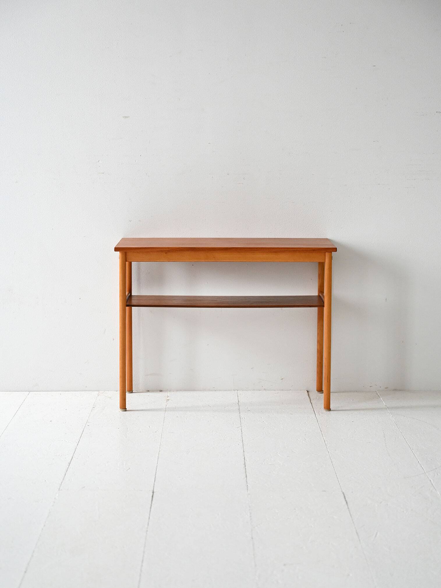 Vintage Scandinavian coffee table 1950s in beech and teak