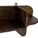 Vintage wooden wall shelve rack bookshelf in dark oak wood minimalist
