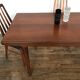 Authentic Scandinavian table teak design1950 1960 feet spindles
