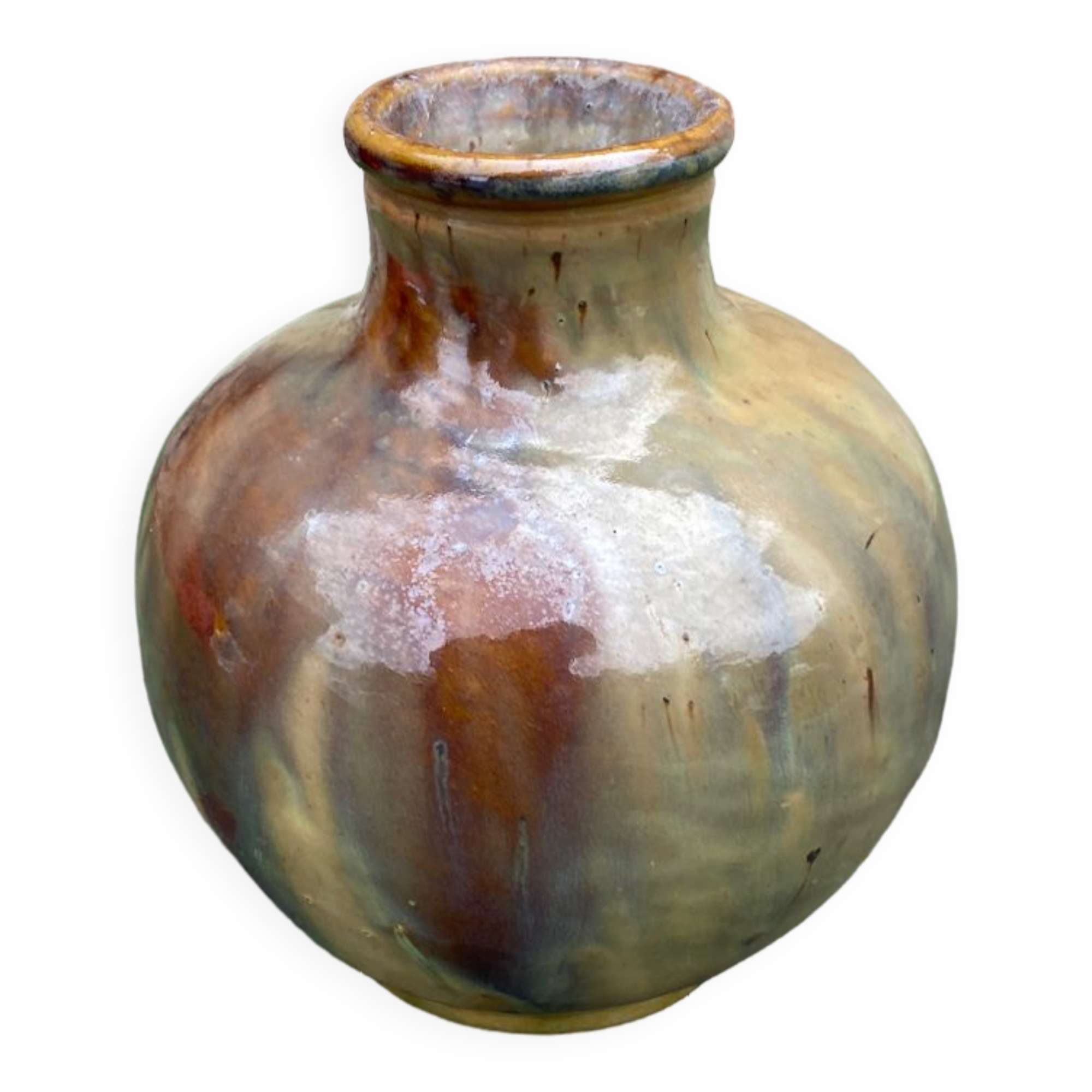 Glazed stoneware vase