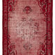 Hand-knotted hi-low pile oriental 1970s 170 cm x 261 cm red carpet