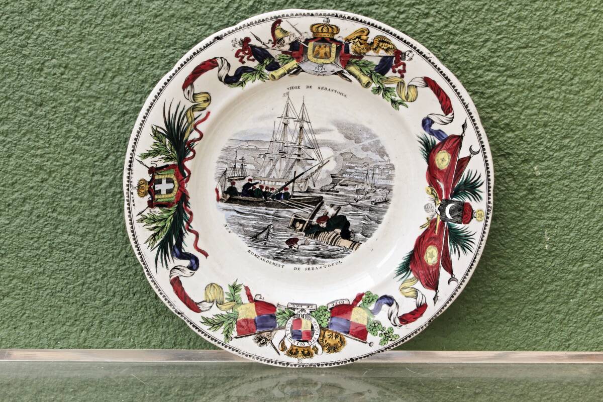 Set of 10 plates Creil & Montereau, Siege of Sebastopol, fine earthenware