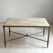 Vintage coffee table in 1970s neoclassical style.