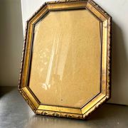 Antique Octagonal brass metal frame 30 cm  x 23 cm