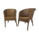 Paire de fauteuil Lloyd Loom doré
