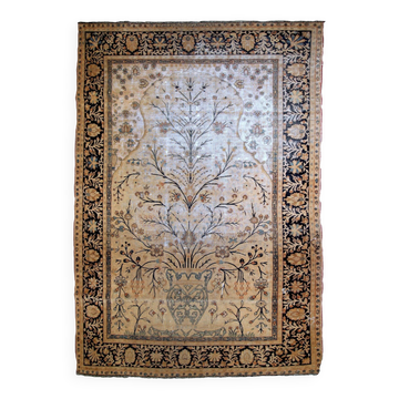 Tapis de prière antique fait main Indo-Moktasham, années 1880