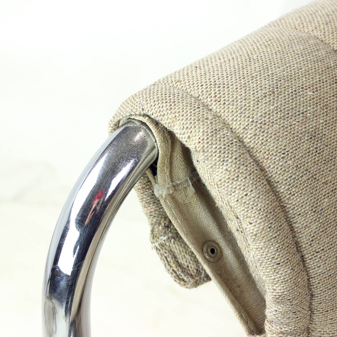 Lounge chair by viliam chlebo in chrome and linen, kodreta 1979
