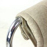 Lounge chair by viliam chlebo in chrome and linen, kodreta 1979