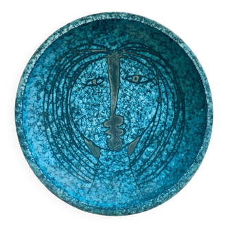 Art Ceramics Sgraffito Face Bowl by Alvino Bagni for Raymor, 1960s