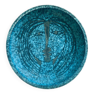Art Ceramics Sgraffito Face Bowl by Alvino Bagni for Raymor, 1960s