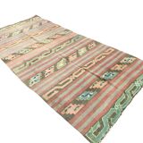 Stripe Oushak Handwoven Tribal Kilim Rug