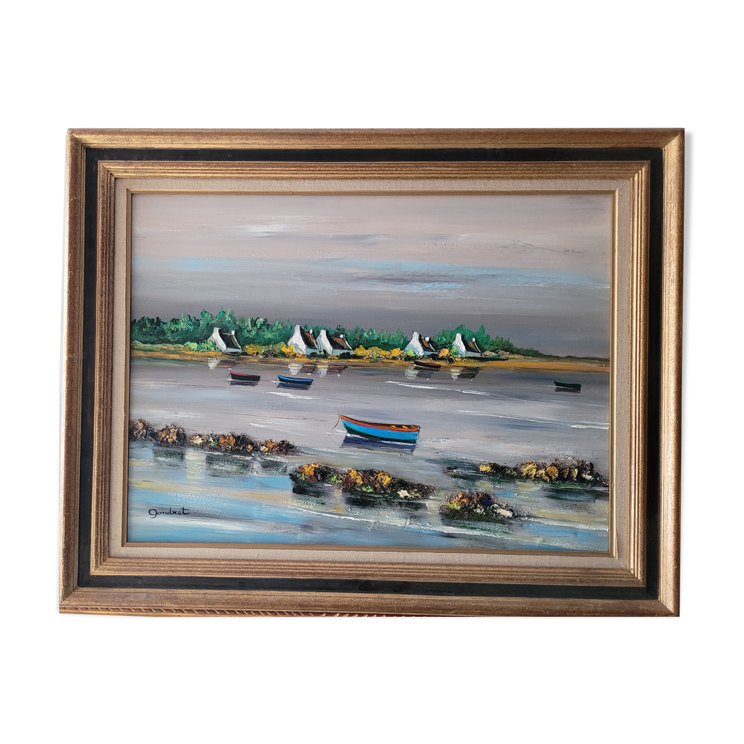 Painting Lucien Gondret 1941, Brittany Morbihan