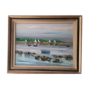 Peinture Lucien gondret 1941 ,Bretagne