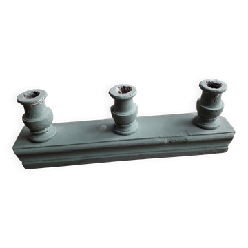 Vintage carved solid wood candlestick