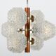 Temde chandelier with frosted glass elements, 1960s