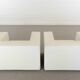 Pair of vintage Throw Away Armchairs by Willie Landels for Zanotta, white Vinyl