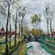 Peinture ancienne paysage dans le goût d'Utrillo XXe