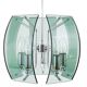 Lustre en verre et chrome style Fontana Arte, milieu du siècle, Italie, années 1960