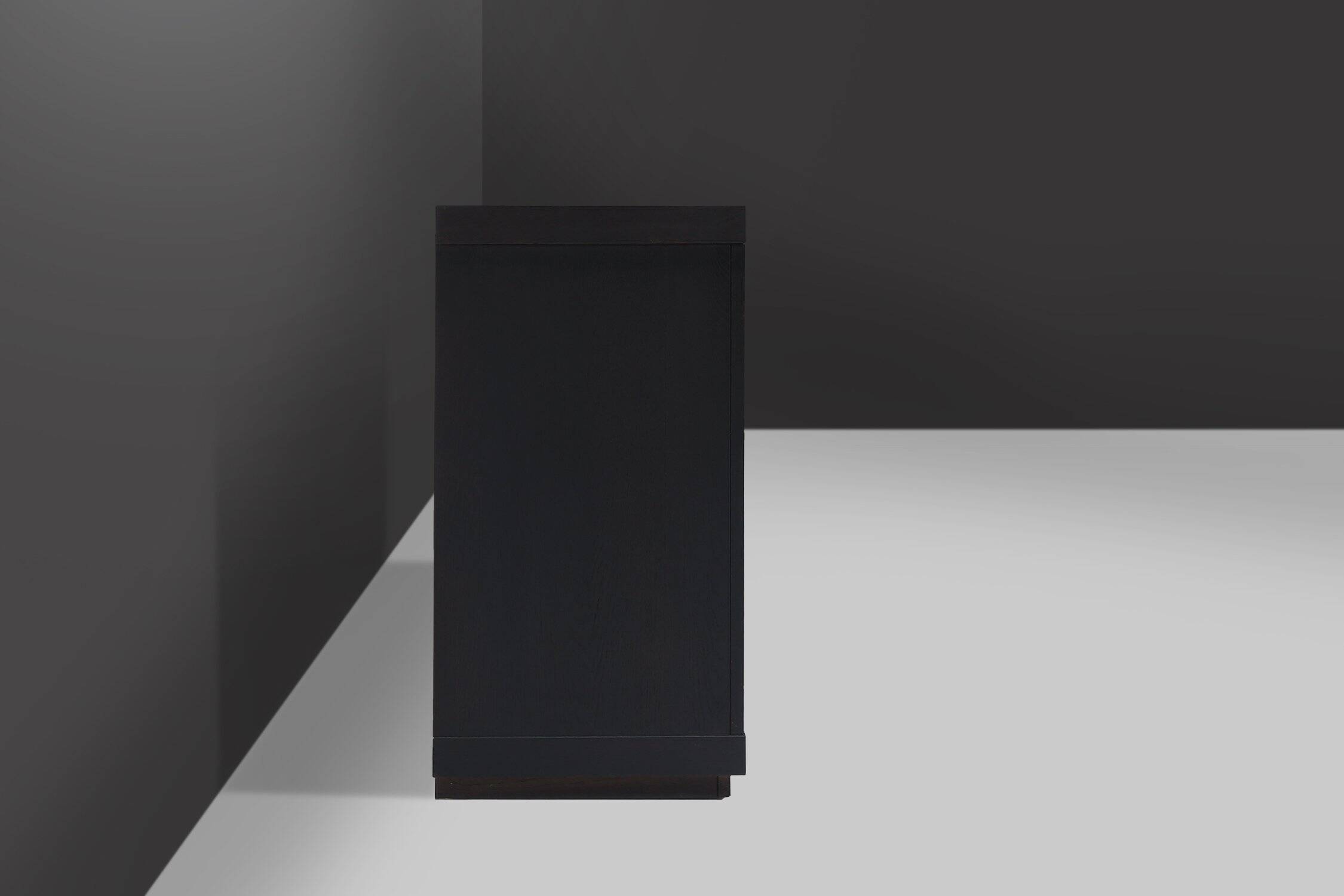 Brutalist Mid-century Belgian Black Oak Sideboard, Belgium 1970s