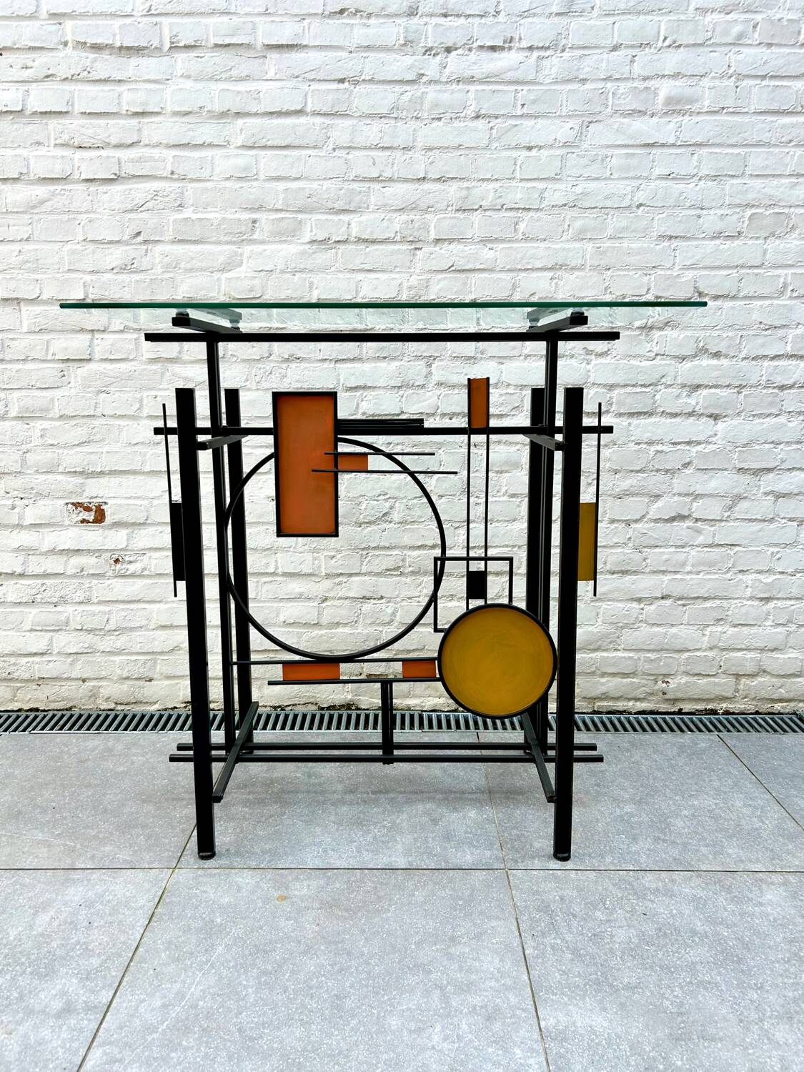 Postmodernist geometric console from the 1980s.