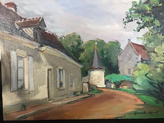 Tableau de girard mond - "le manoir de la bonne aventure" gué sur loir