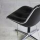 Black leather office chair by Charles Pollock for Knoll