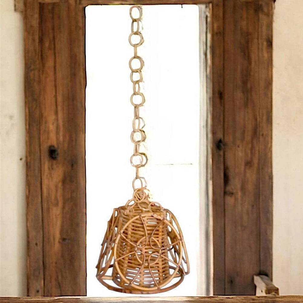 60s rattan pendant light