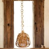 60s rattan pendant light