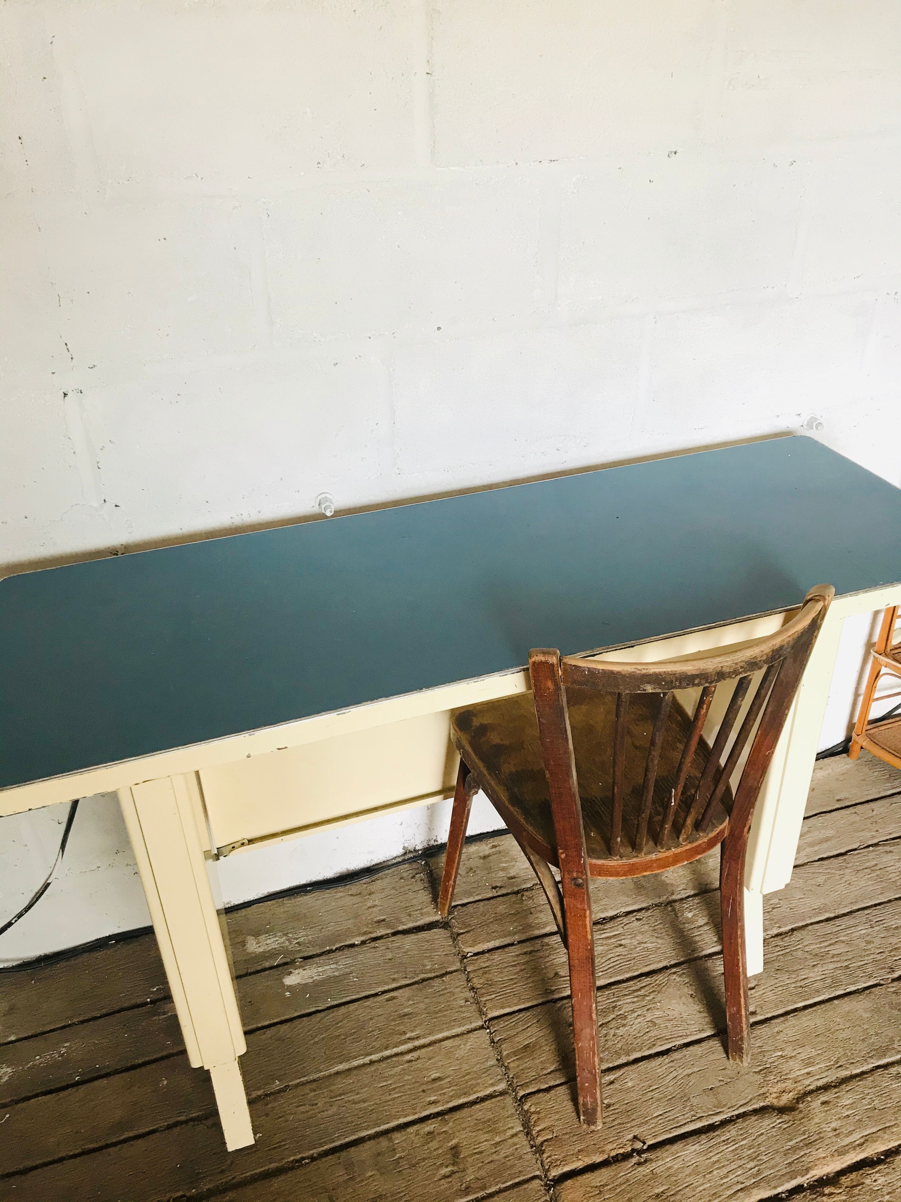 Metal and formica industrial desk